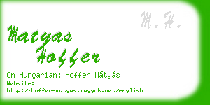 matyas hoffer business card